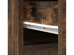 Aparador alto roble ahumado 37,5x35x180 cm madera de ingeniería
