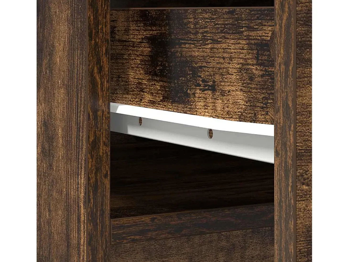 Aparador alto roble ahumado 37,5x35x180 cm madera de ingeniería