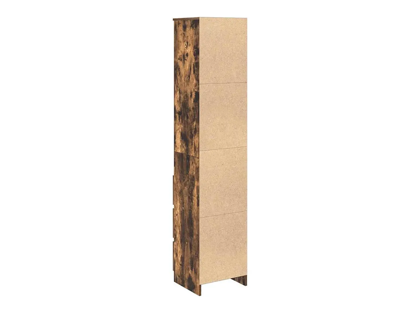 Aparador alto roble ahumado 37,5x35x180 cm madera de ingeniería
