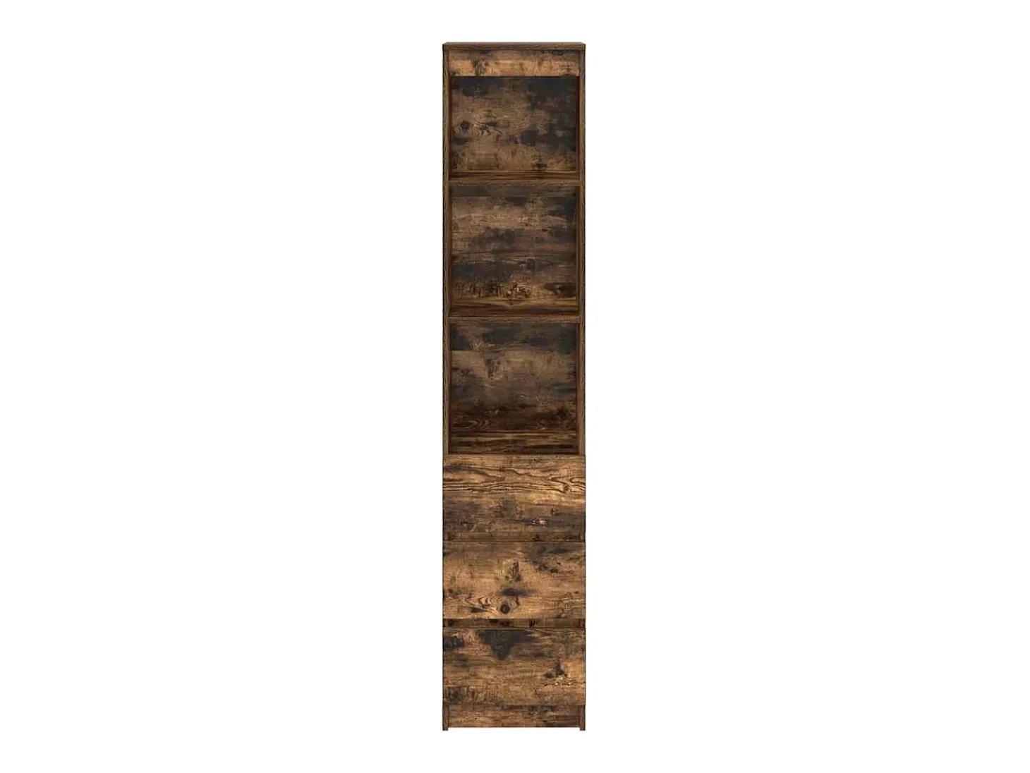 Aparador alto roble ahumado 37,5x35x180 cm madera de ingeniería