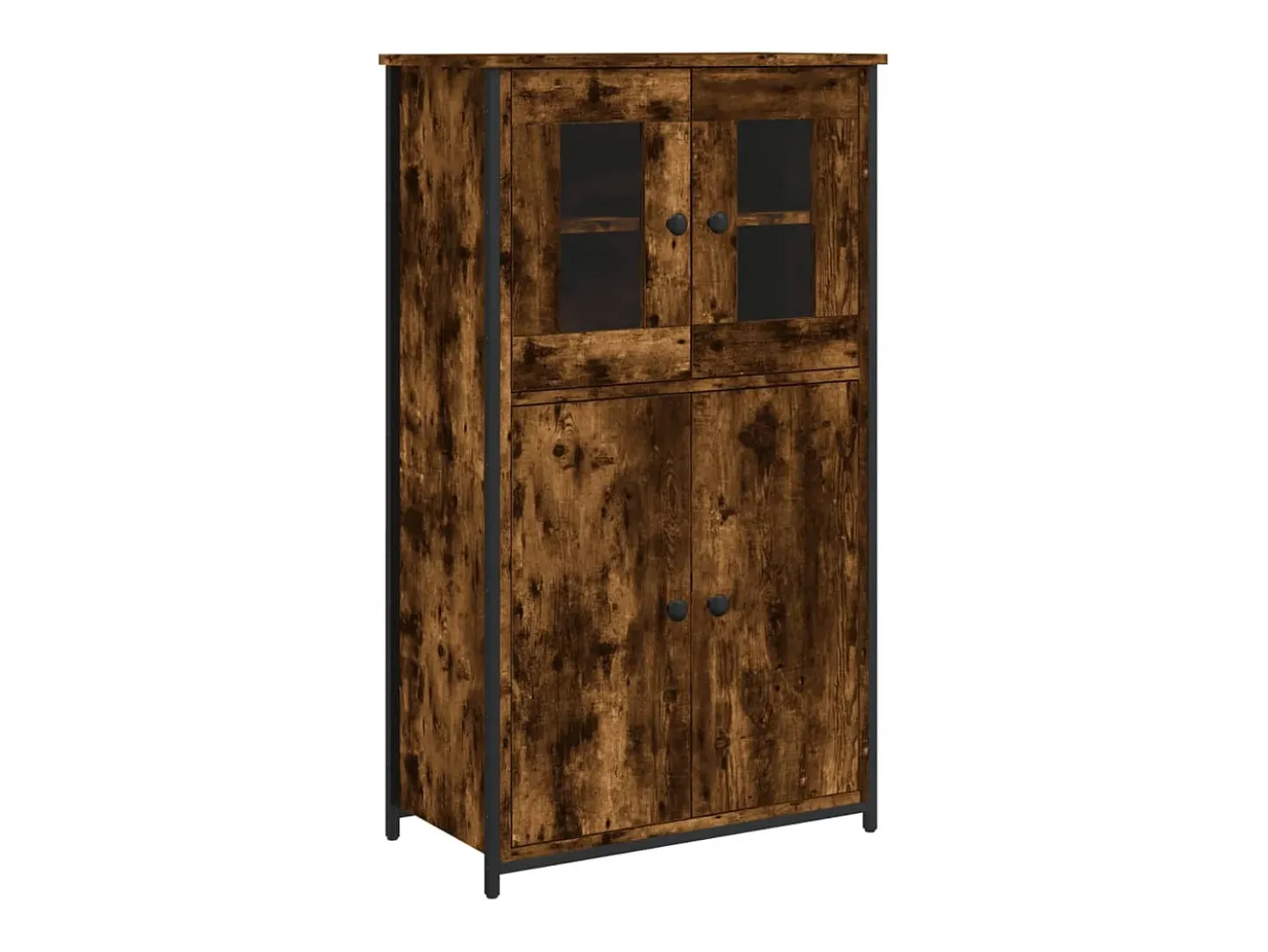 Aparador alto roble ahumado 62x32x106,5 cm madera de ingeniería