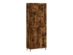 Aparador alto Roble ahumado 69,5x34x180 cm Madera de ingeniería
