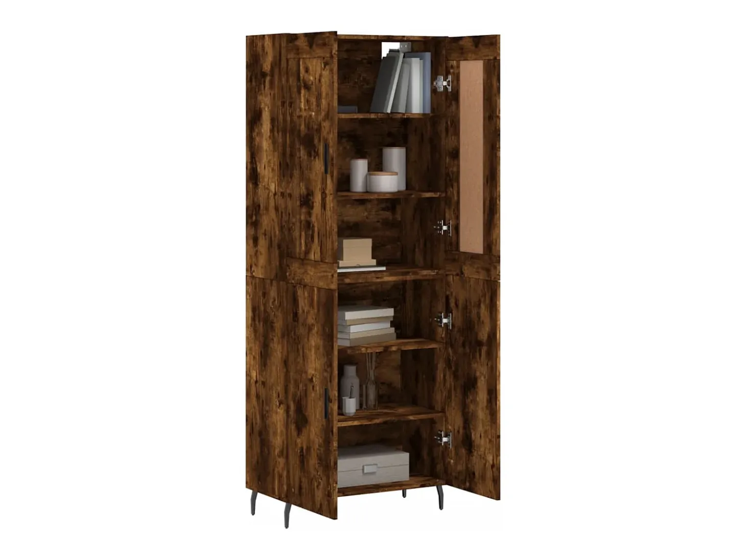 Aparador alto Roble ahumado 69,5x34x180 cm Madera de ingeniería