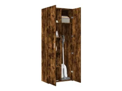 Aparador alto roble ahumado 70x42,5x185 cm madera de ingeniería