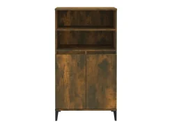 Aparador alto Roble ahumado 60x36x110 cm Madera de ingeniería
