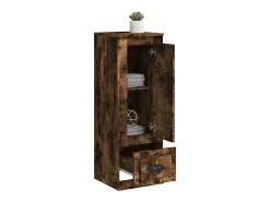 Aparador alto roble ahumado 36x35,5x103,5 cm madera de ingeniería