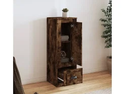 Aparador alto roble ahumado 36x35,5x103,5 cm madera de ingeniería