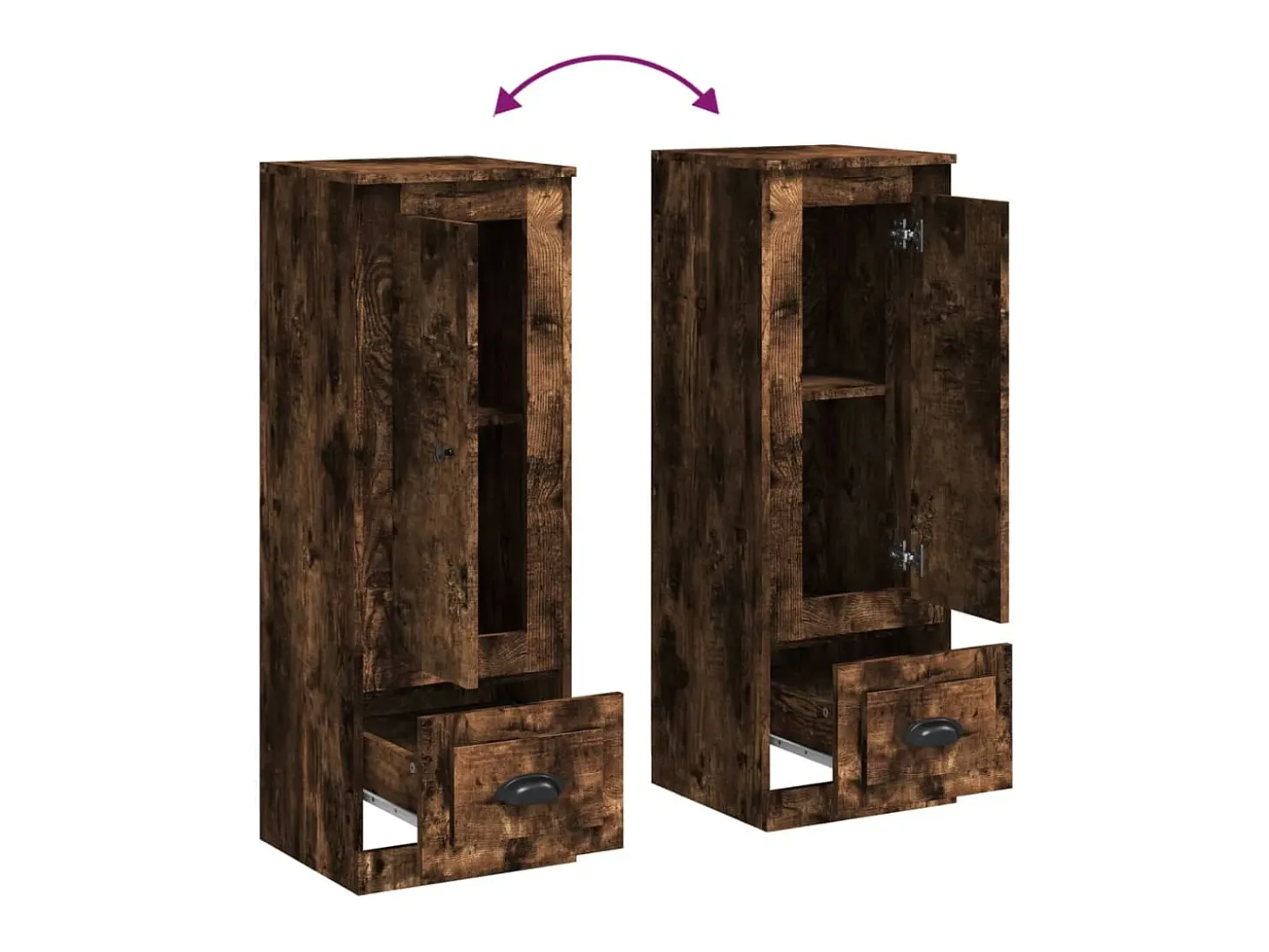 Aparador alto roble ahumado 36x35,5x103,5 cm madera de ingeniería