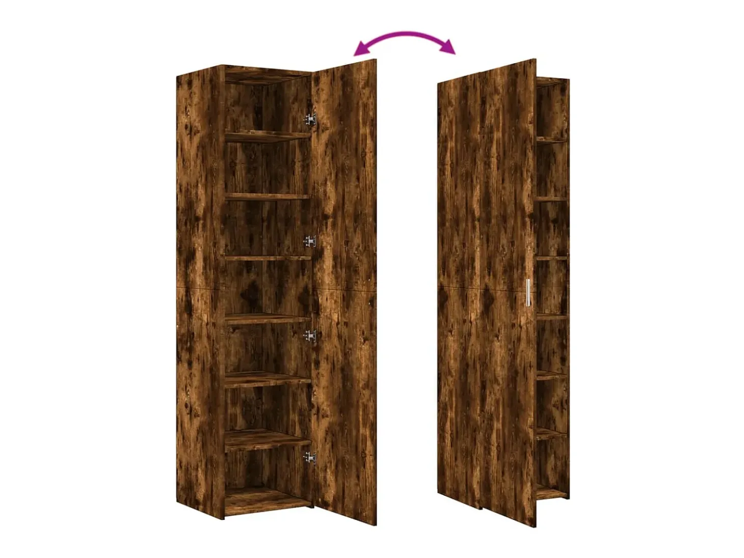 Aparador alto roble ahumado 45x42,5x185 cm madera de ingeniería