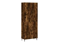 Aparador alto Roble ahumado 69,5x34x180 cm Madera de ingeniería