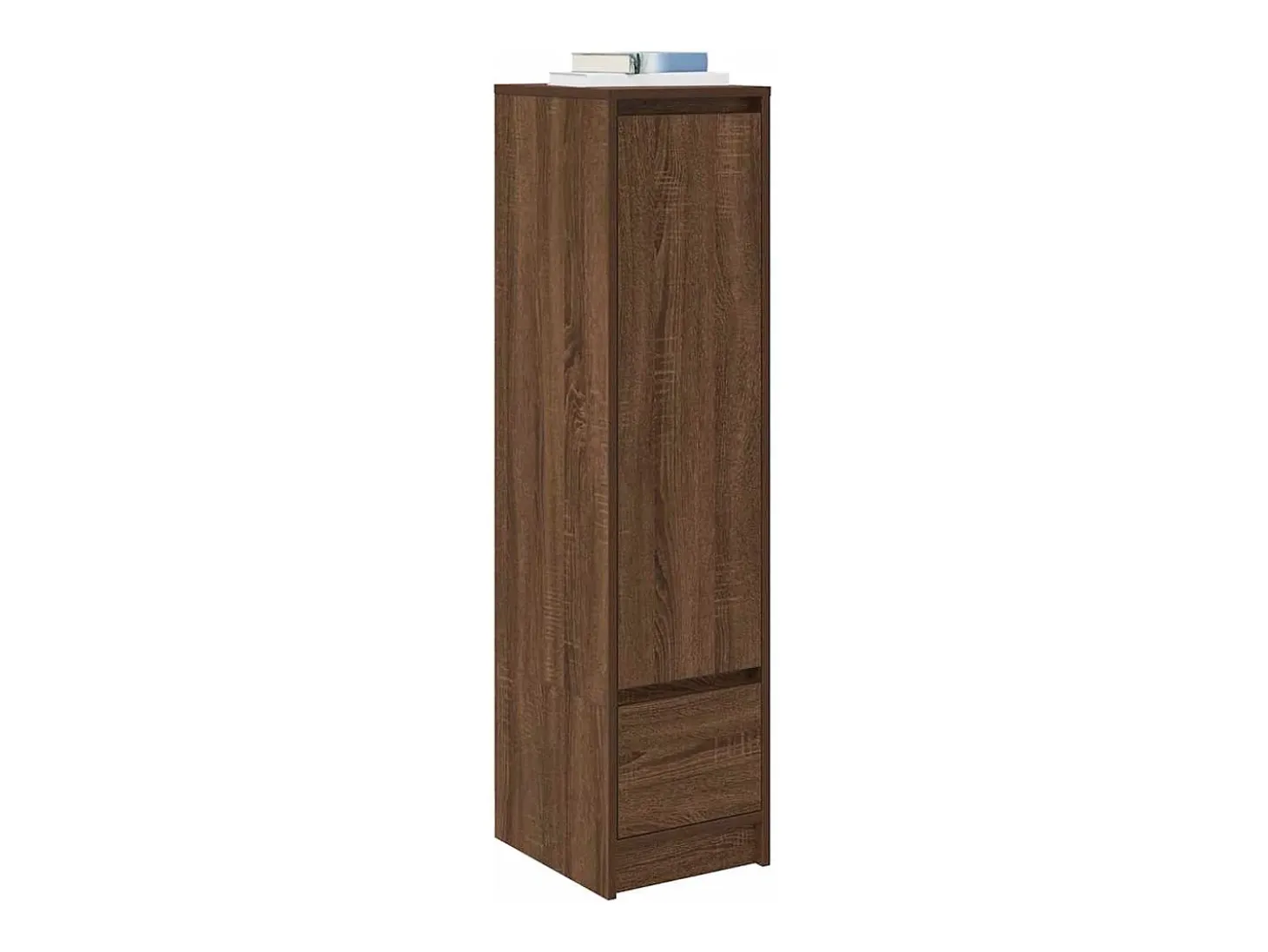 Aparador alto roble marrón 29,5x34x119,5 cm madera de ingeniería