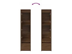 Aparador alto roble marrón 29,5x34x119,5 cm madera de ingeniería