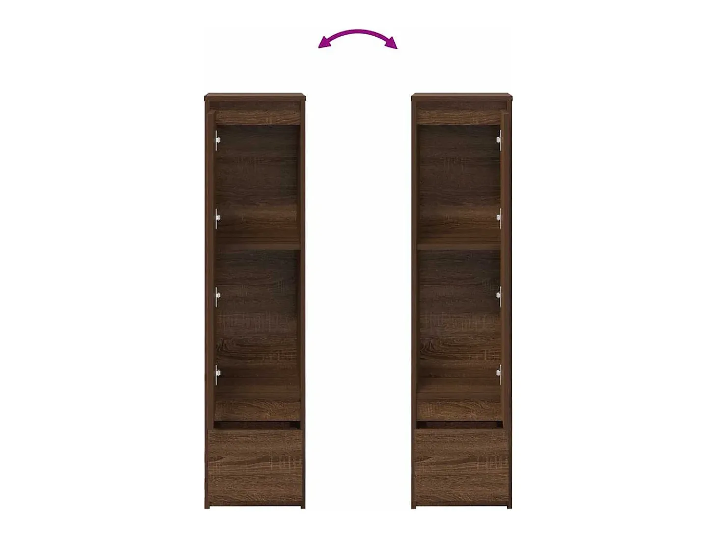 Aparador alto roble marrón 29,5x34x119,5 cm madera de ingeniería