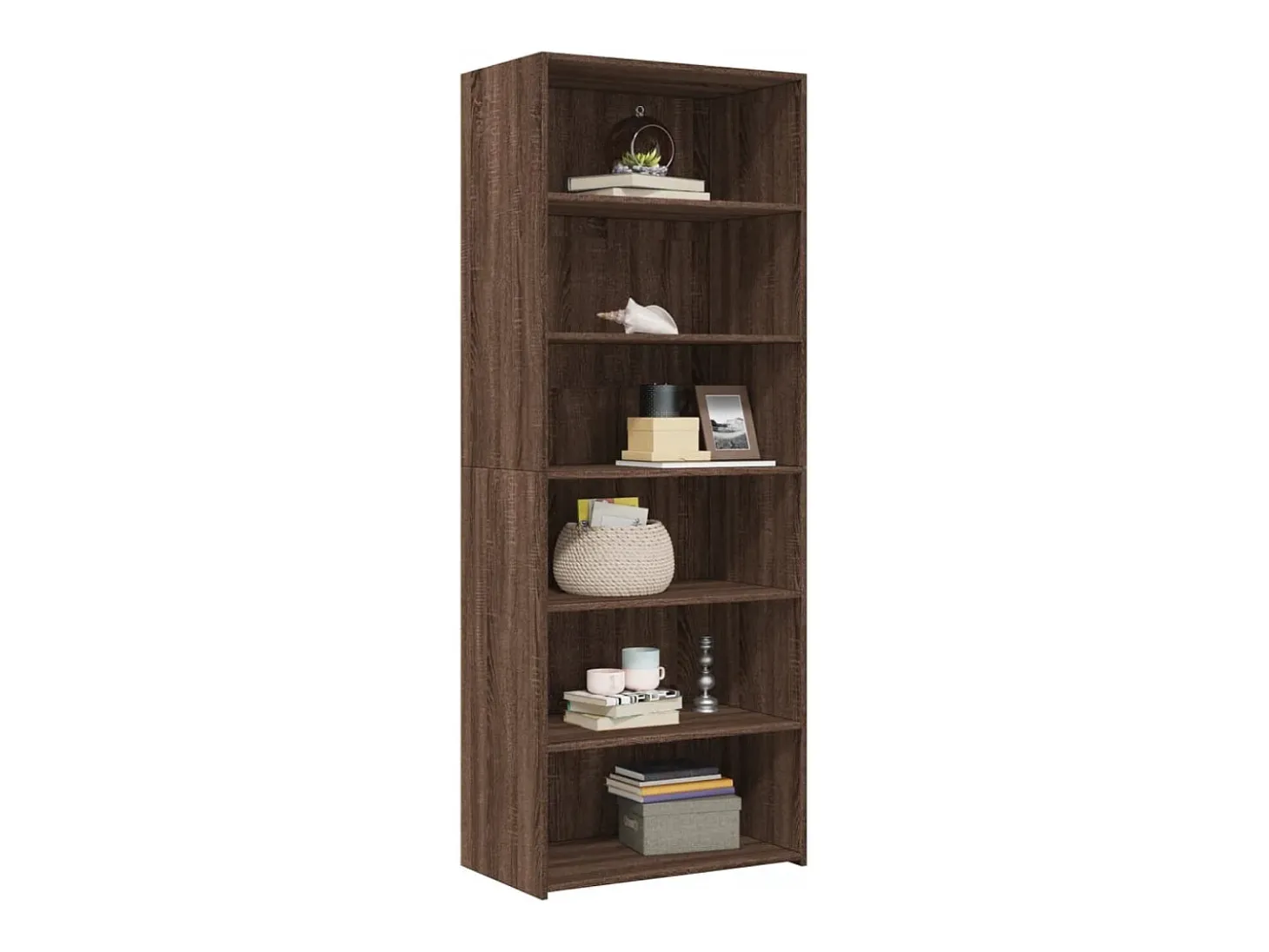 Aparador alto roble marrón 70x41x185 cm madera de ingeniería