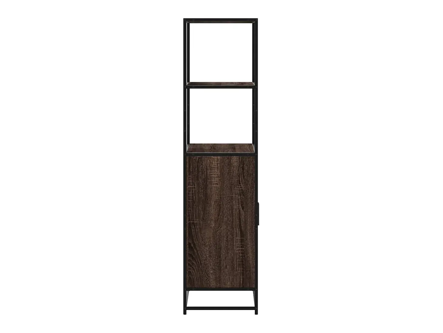 Aparador alto roble marrón 68x35x139 cm madera contrachapada metal
