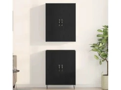 Aparador alto Roble Negro 69,5x34x180 cm Madera de ingeniería