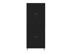 Aparador alto Roble Negro 69,5x34x180 cm Madera de ingeniería