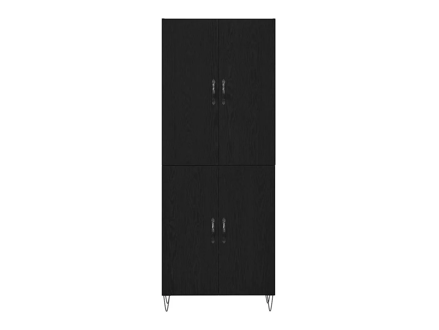 Aparador alto Roble Negro 69,5x34x180 cm Madera de ingeniería