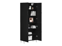 Aparador alto Roble Negro 69,5x34x180 cm Madera de ingeniería