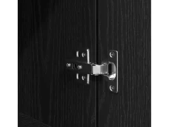 Aparador alto roble negro 50x35x180 cm madera de ingeniería