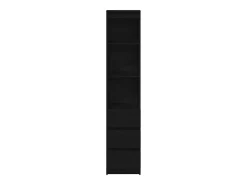 Aparador alto roble negro 37,5x35x180 cm madera de ingeniería