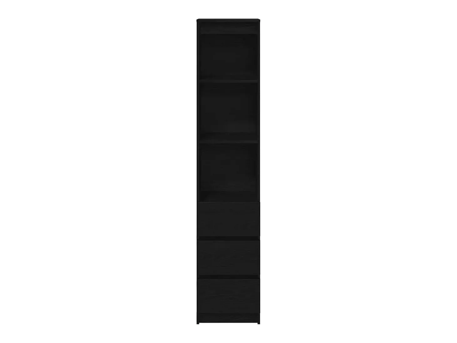 Aparador alto roble negro 37,5x35x180 cm madera de ingeniería