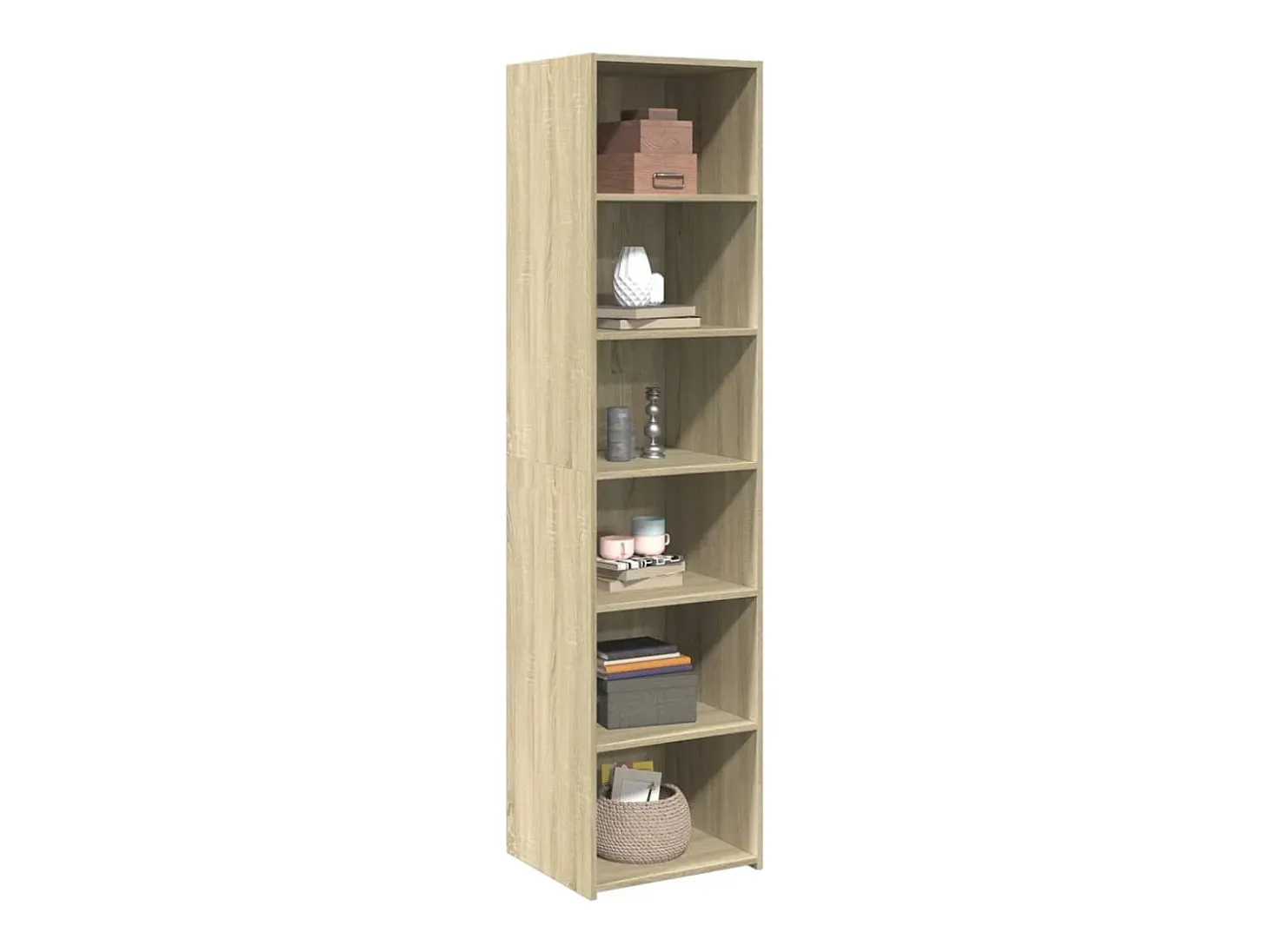 Aparador alto roble Sonoma 45x41x185 cm madera de ingeniería