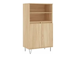 Aparador alto roble Sonoma 60x36x110 cm Madera de ingeniería