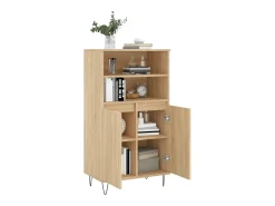 Aparador alto roble Sonoma 60x36x110 cm Madera de ingeniería
