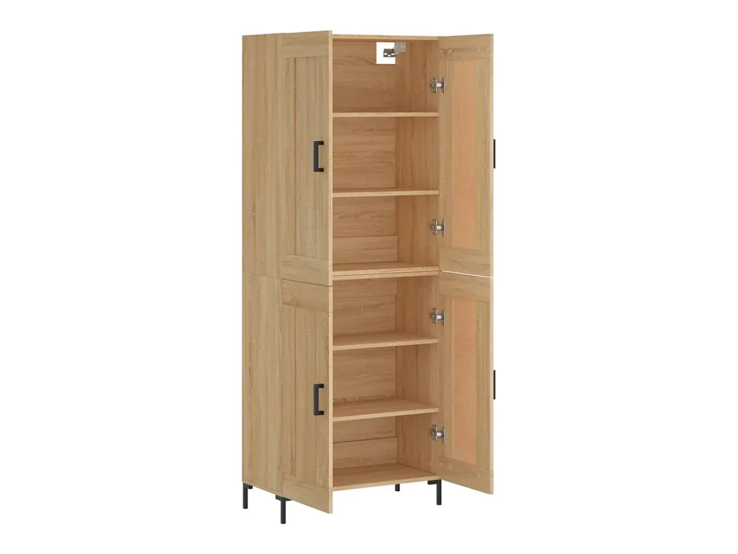 Aparador alto roble Sonoma 69,5x34x180 cm Madera de ingeniería