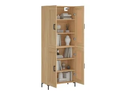 Aparador alto roble Sonoma 69,5x34x180 cm Madera de ingeniería