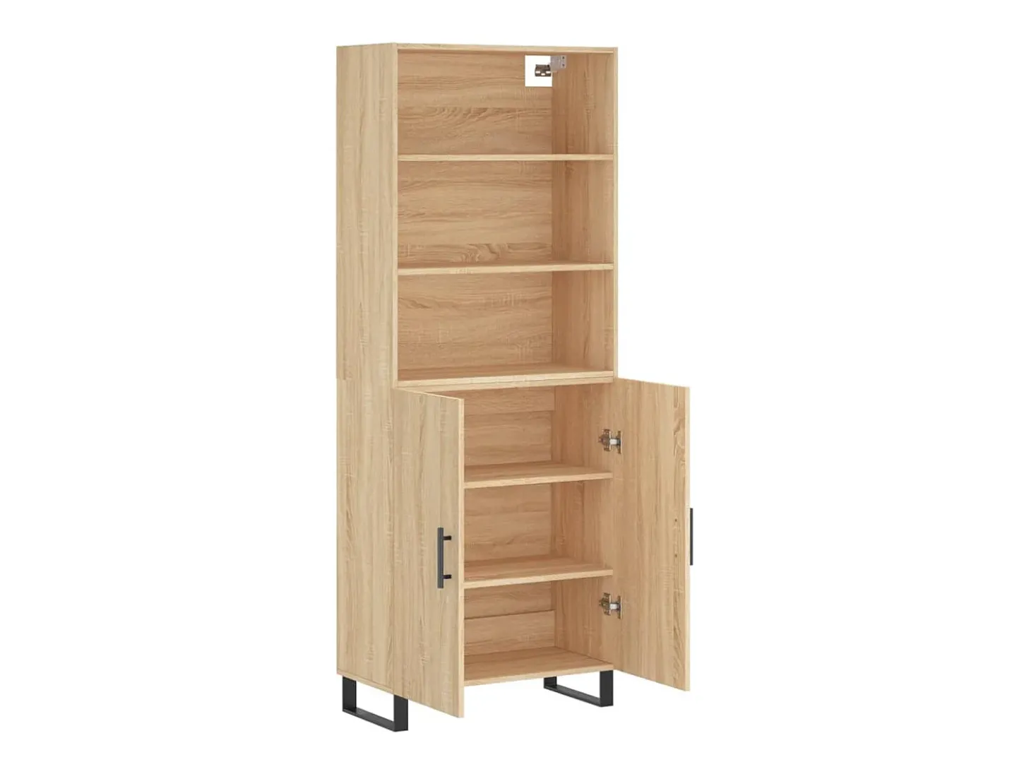 Aparador alto roble Sonoma 69,5x34x180 cm Madera de ingeniería