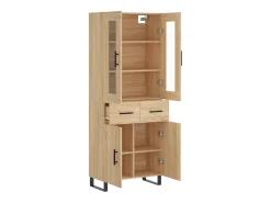 Aparador alto roble Sonoma 69,5x34x180 cm Madera de ingeniería