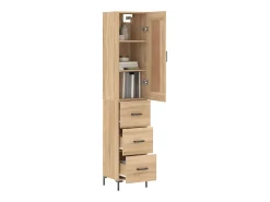 Aparador alto roble Sonoma 34,5x34x180 cm Madera de ingeniería