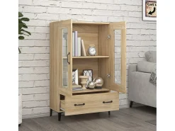 Aparador alto roble Sonoma 70x31x115 cm Madera de ingeniería