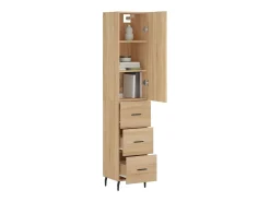 Aparador alto roble Sonoma 34,5x34x180 cm Madera de ingeniería