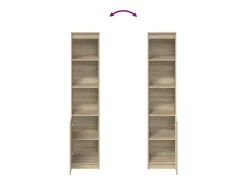 Aparador alto roble Sonoma 37,5x35x180 cm madera de ingeniería
