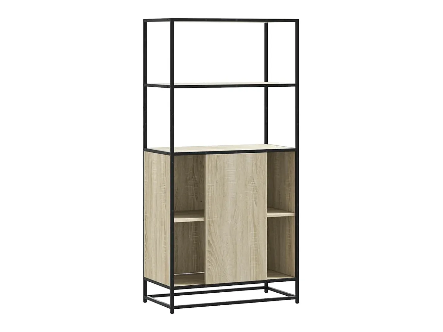 Aparador alto roble Sonoma 68x35x139 cm madera contrachapada metal