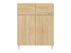 Aparador alto roble Sonoma 69,5x34x180 cm Madera de ingeniería