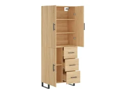 Aparador alto roble Sonoma 69,5x34x180 cm Madera de ingeniería