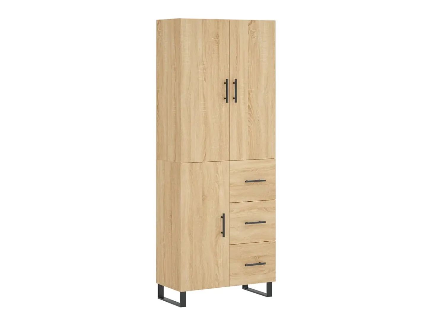 Aparador alto roble Sonoma 69,5x34x180 cm Madera de ingeniería