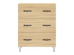 Aparador alto roble Sonoma 69,5x34x180 cm Madera de ingeniería