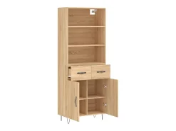 Aparador alto roble Sonoma 69,5x34x180 cm Madera de ingeniería
