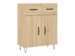 Aparador alto roble Sonoma 69,5x34x180 cm Madera de ingeniería
