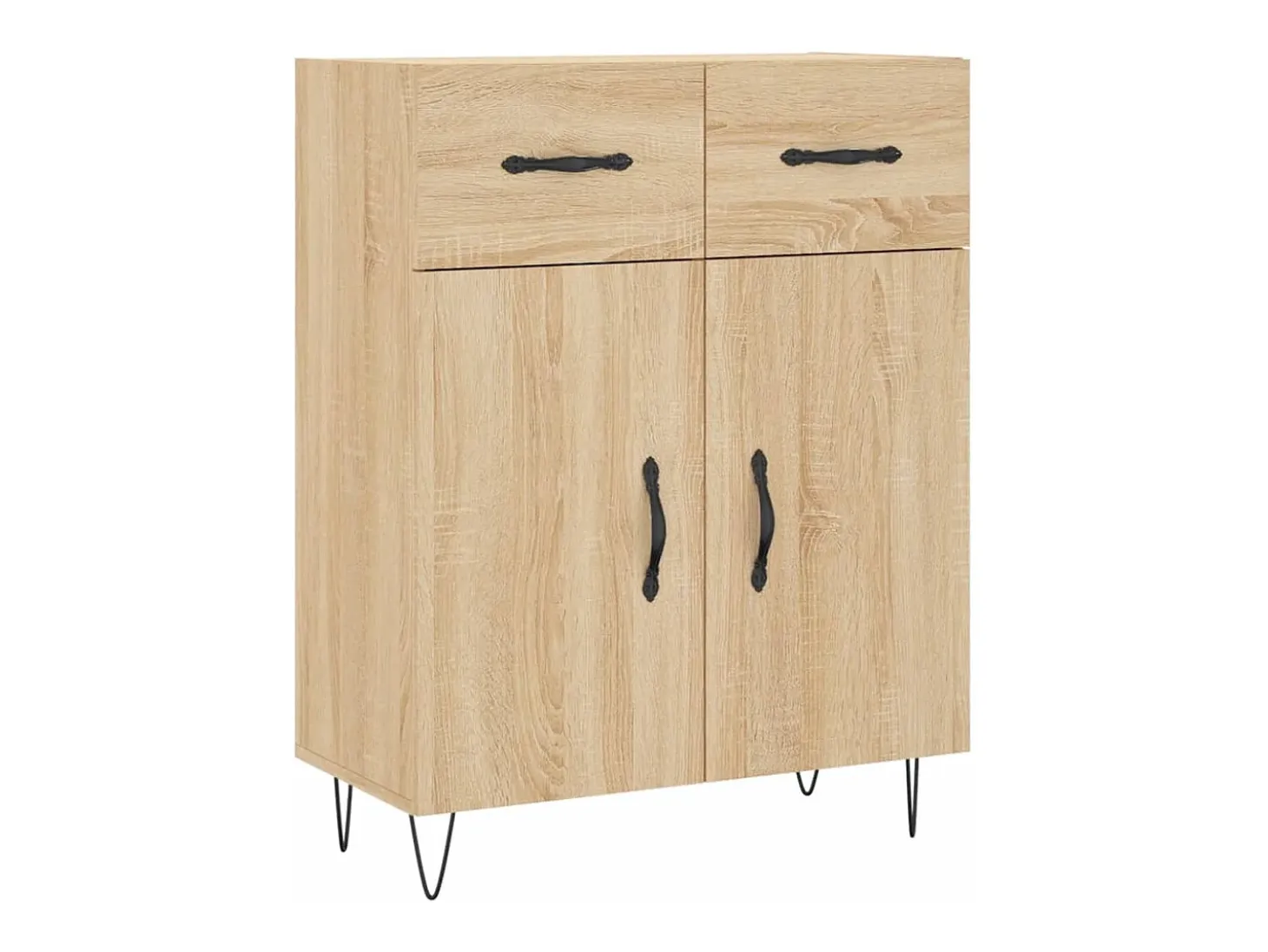 Aparador alto roble Sonoma 69,5x34x180 cm Madera de ingeniería
