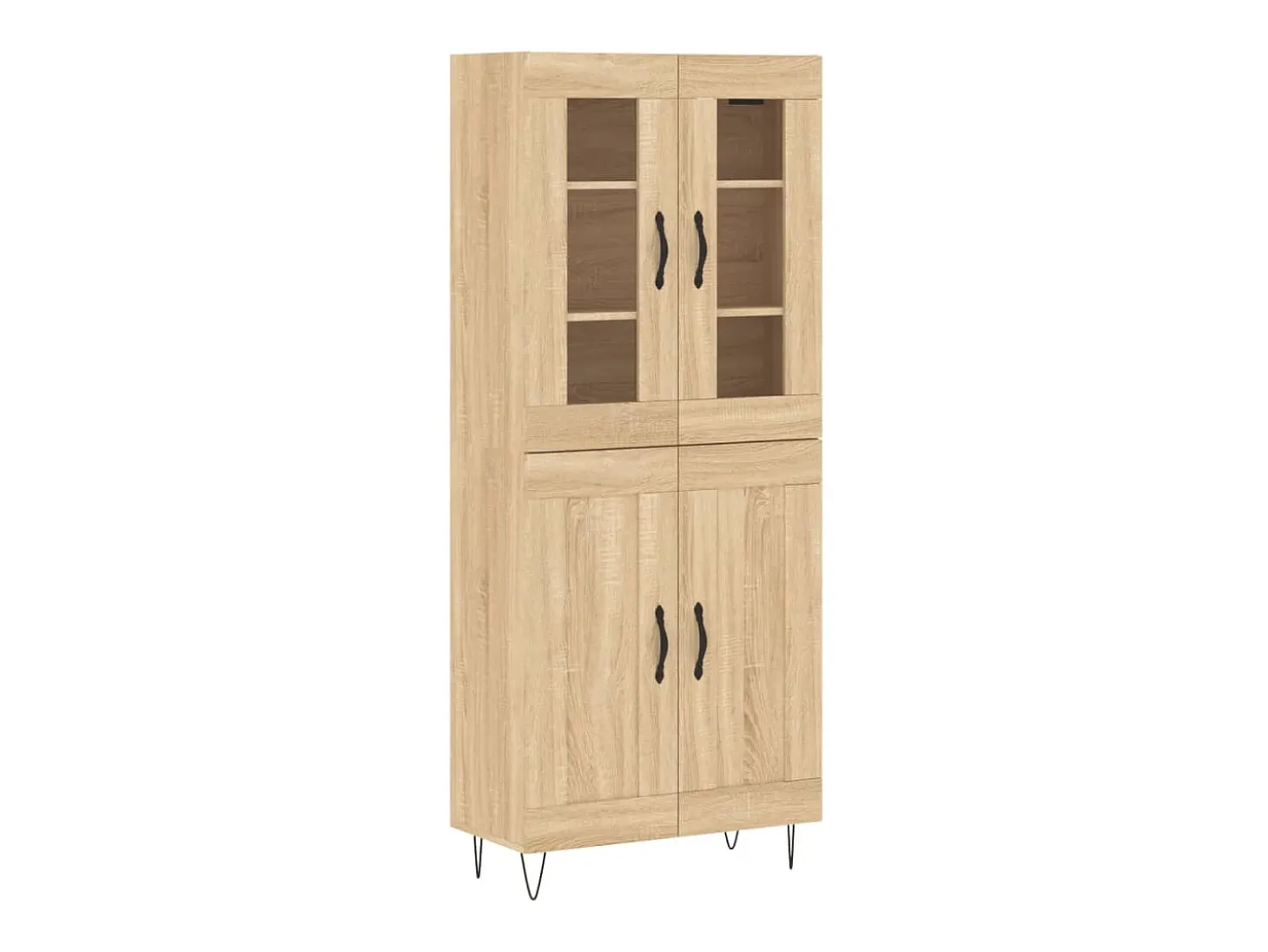 Aparador alto roble Sonoma 69,5x34x180 cm Madera de ingeniería