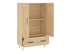 Aparador alto roble Sonoma 69,5x31x115 cm madera de ingeniería