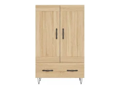 Aparador alto roble Sonoma 69,5x31x115 cm madera de ingeniería