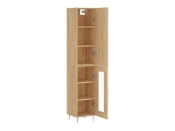 Aparador alto roble Sonoma 34,5x34x180 cm Madera de ingeniería