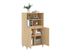 Aparador alto roble Sonoma 60x36x110 cm Madera de ingeniería